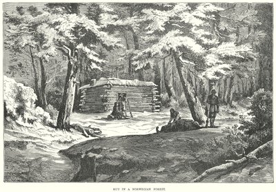 Hut in a Norwegian Forest by English School