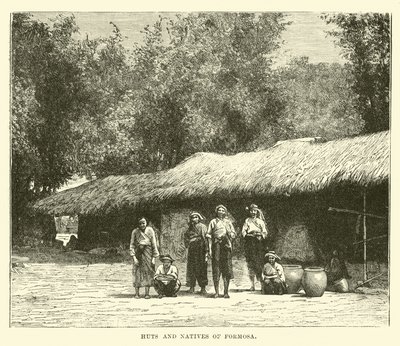 Huts and Natives of Formosa by English School
