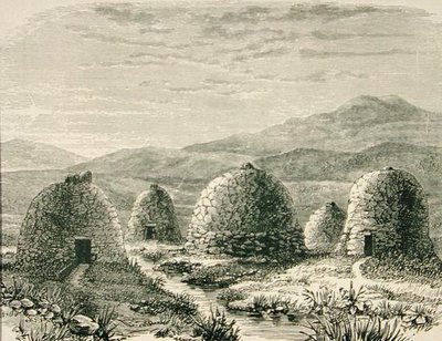 Huts in Uig in c.1880, from 