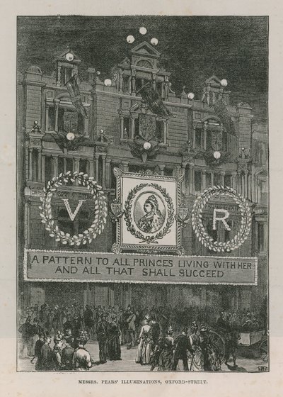 Illuminations Adorning Messrs Pears on Oxford Street by English School