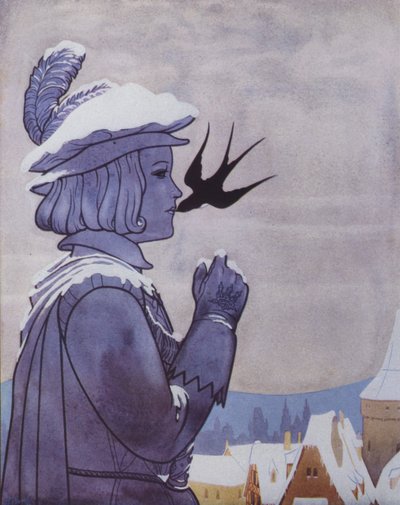 Illustration for The Happy Prince by Oscar Wilde by English School