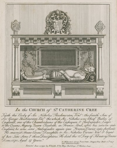 In the Church of St Catherine Cree, Lyeth the Body of Sir Nicholas Throkmorton by English School