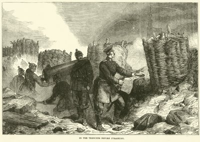 In the trenches before Strasburg, September 1870 by English School