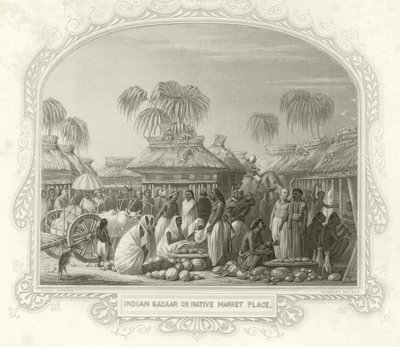 Indian bazaar or native market place by English School