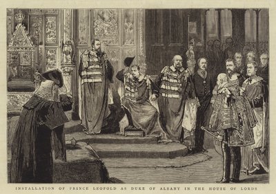 Installation of Prince Leopold as Duke of Albany in the House of Lords by English School