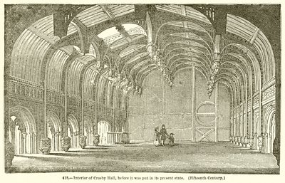 Interior of Crosby Hall, before it was put in its Present State (Fifteenth Century) by English School