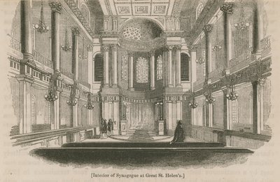 Interior of Synagogue at Great St Helens, London by English School