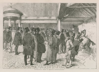 Interior of Tattersalls Auction House by English School