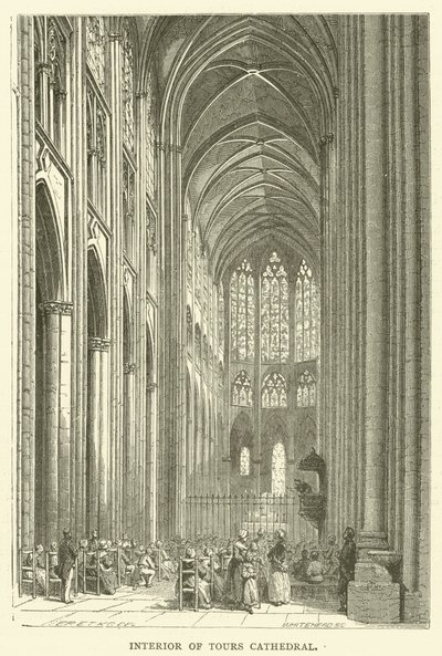 Interior of Tours Cathedral by English School