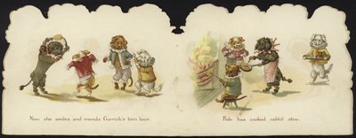 Interior of a Card Depicting Dogs in Circus Costumes by English School