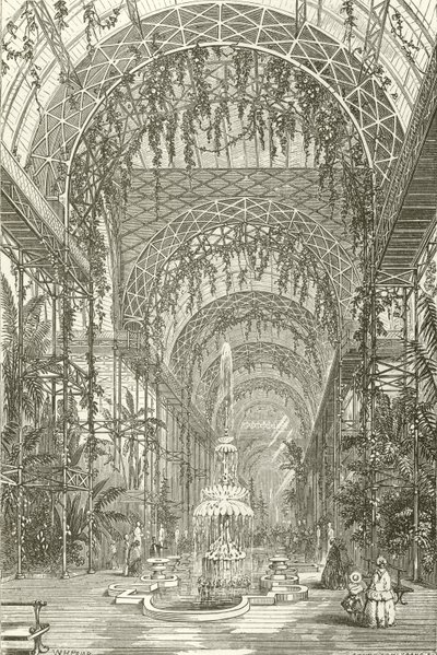 Interior view of the Crystal Palace, Sydenham by English School