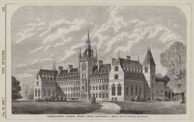 International College, Spring Grove, Middlesex (engraving) by English School