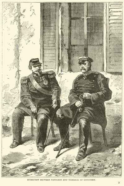Interview between Napoleon and Bismarck at Donchery, September 1870 by English School