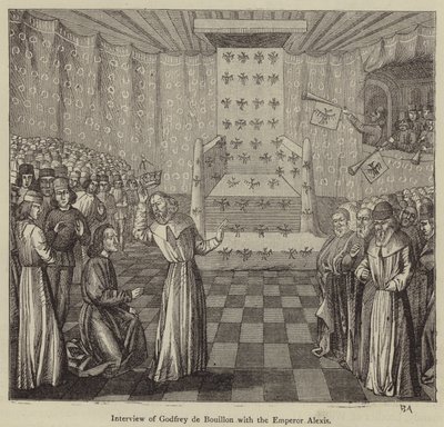 Interview of Godfrey de Bouillon with the Emperor Alexis by English School