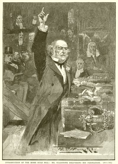 Introduction of the Home Rule Bill: Mr. Gladstone Delivering his Peroration by English School