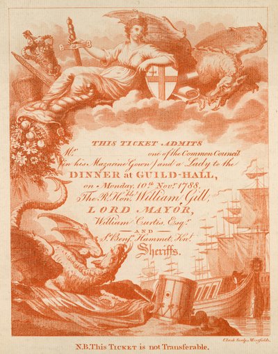 Invitation to a Banquet at the Guildhall, London, on 10 November 1888 by English School