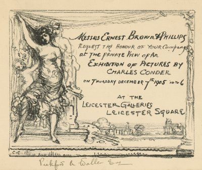 Invitation to an Exhibition of Work by Charles Conder by English School