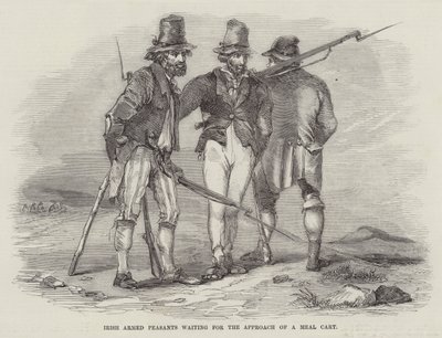 Irish Armed Peasants waiting for the Approach of a Meal Cart by English School