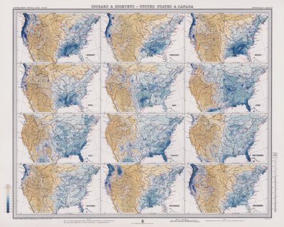 Isobars and Isohyets, United States and Canada by English School