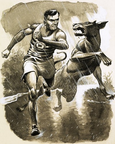Jack Holden won a Marathon despite being bitten by a dog during the race by English School