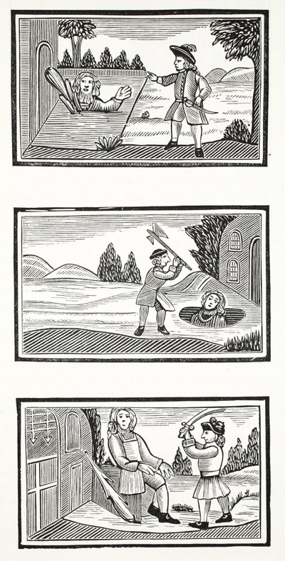 Jack and the Giants, illustration from Chap-books of the Eighteenth Century by John Ashton, pub. 1882 by English School