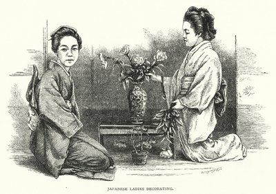 Japanese Ladies Decorating (engraving) by English School