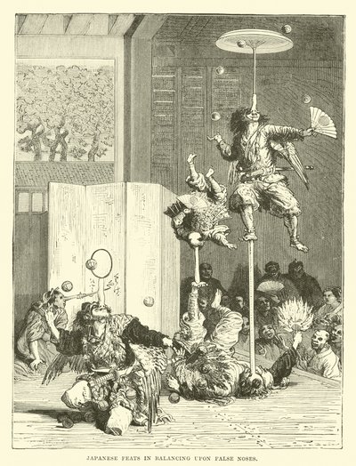 Japanese feats in balancing upon false noses by English School