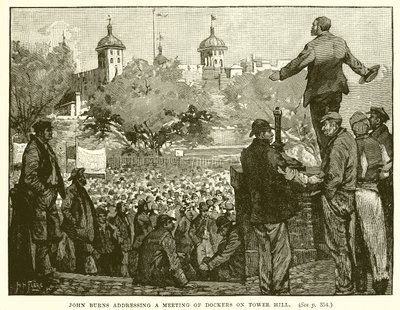John Burns Addressing a Meeting of Dockers on Tower Hill by English School