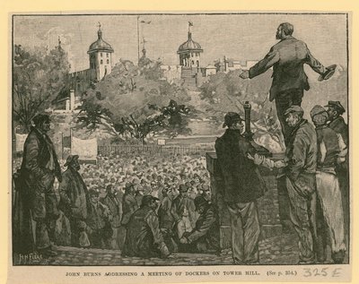 John Burns Addressing a Meeting of Dockers on Tower Hill by English School