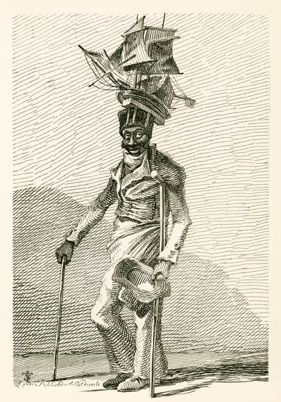 Joseph Johnson, a Black Sailor, with a Model of the Ship Nelson on His Cap by English School