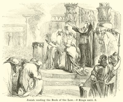 Josiah reading the Book of the Law by English School