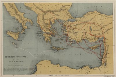 Journeys of St Paul between Asia and Europe by English School