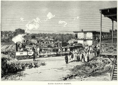 Kayes Railway Station (engraving) by English School