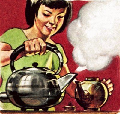 Kettle with Steam Coming Out of It by English School