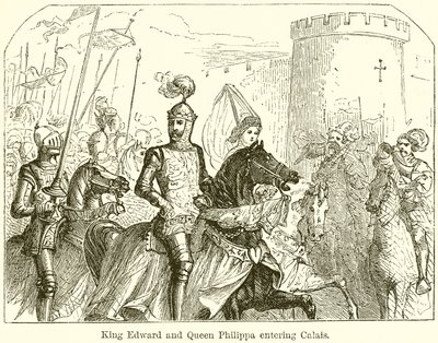 King Edward and Queen Philippa Entering Calais by English School