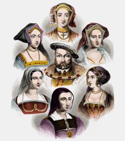 King Henry VIII of England and his six wives, c.1890 by English School
