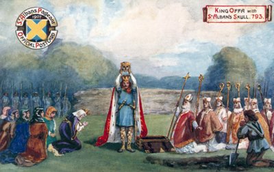 King Offa with St Albans Skull, 793 by English School