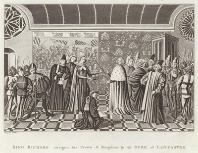 King Richard resigns his Crown & Kingdom to the Duke of Lancaster by English School
