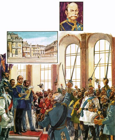 King William of Prussia Announcing the Establishment of a United German Empire in the Palace of Versailles by English School
