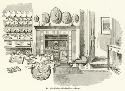 Kitchen, with Double-oven Range by English School