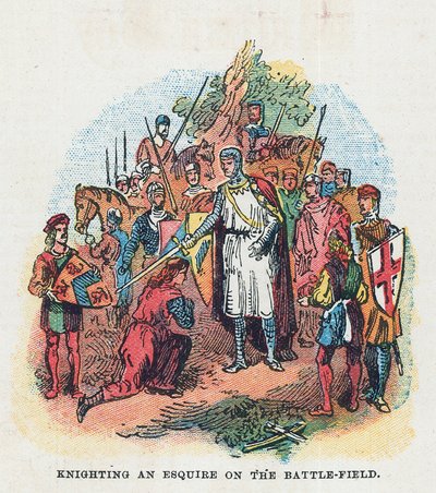 Knighting an Esquire on the Battlefield by English School