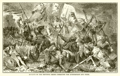 Knights of the Teutonic Order Combating the Lithuanians and Poles by English School
