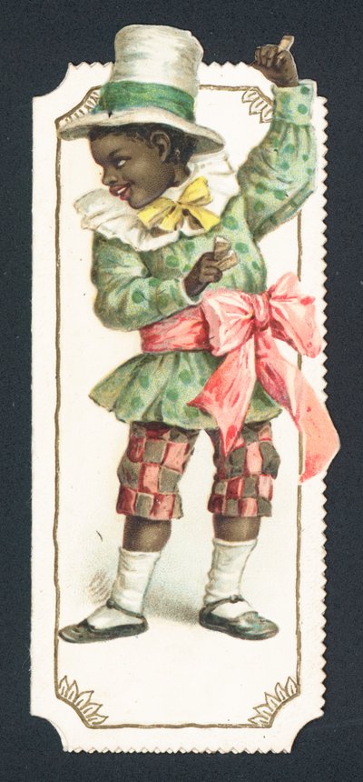 Label with an Image of a Black Child by English School