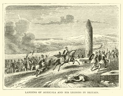 Landing of Agricola and his legions in Britain by English School