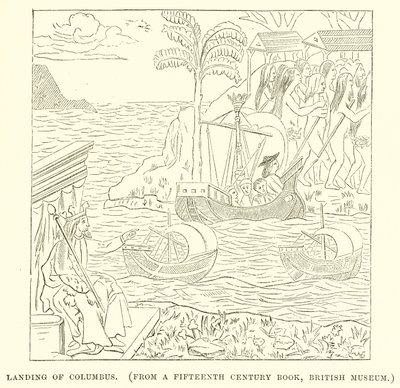 Landing of Columbus by English School