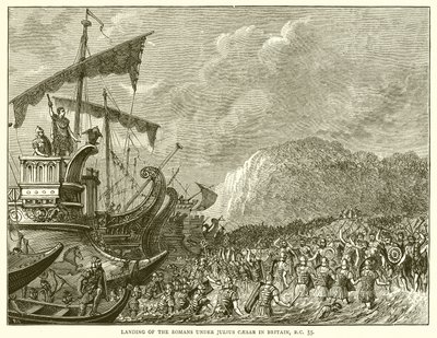 Landing of the Romans under Julius Caesar in Britain, B.C. 55 by English School