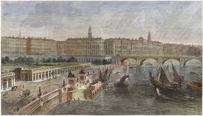 Landing Stairs and Ornamental Gardens Between Hungerford and Waterloo Bridges by English School