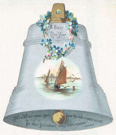 Large Blue Bell with Picture of Sailing Boat by English School