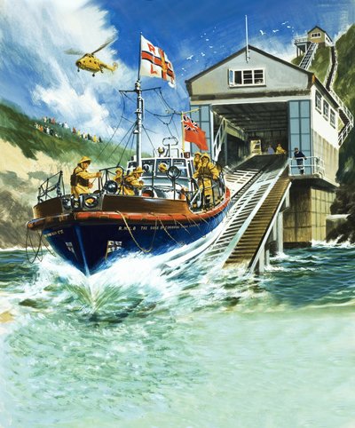 Launching a lifeboat by English School