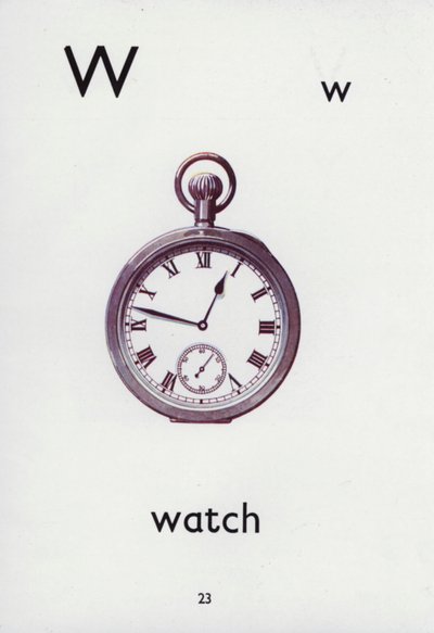 Letter W, watch by English School